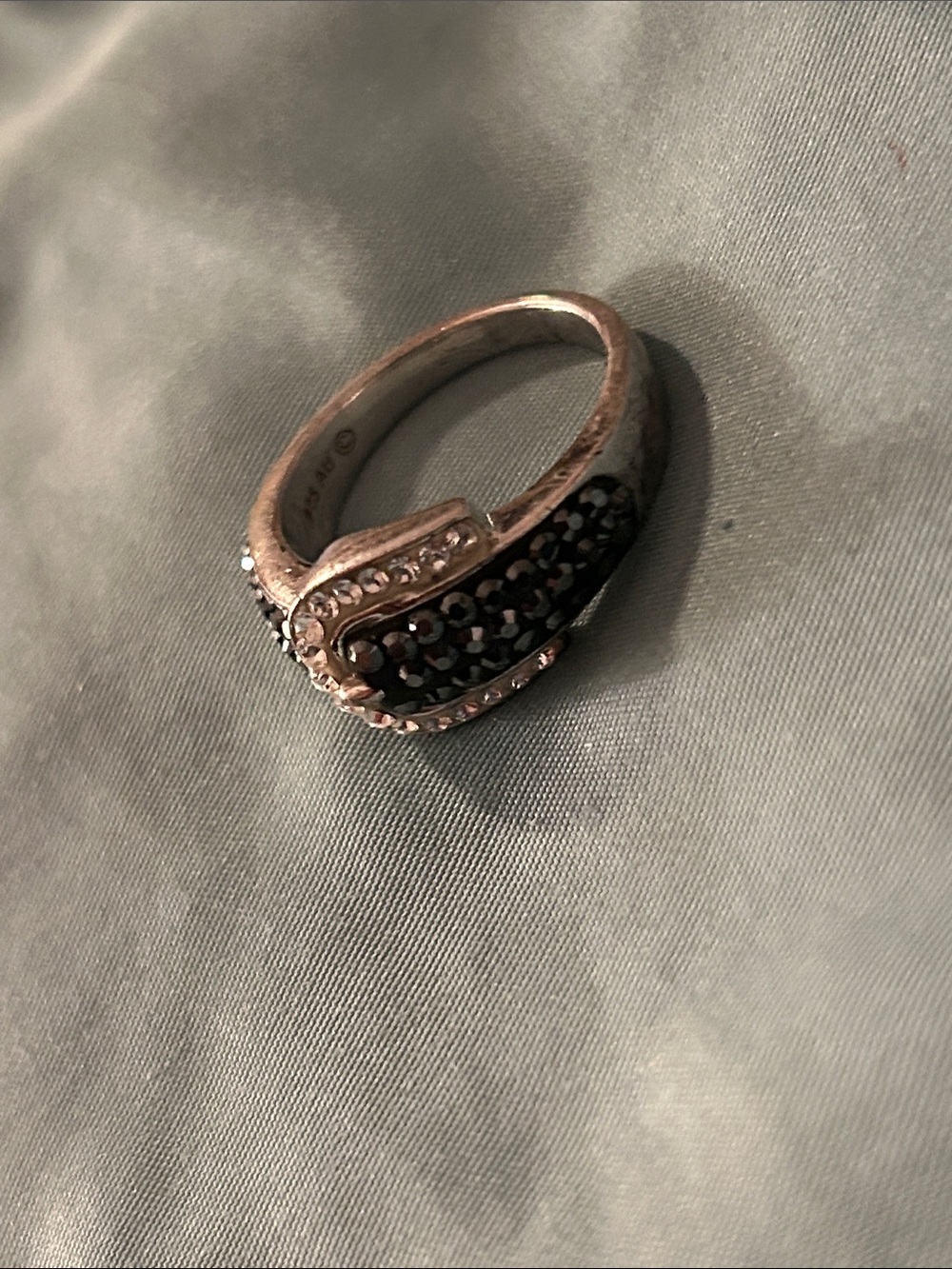Sterling Silver Black Diamond Ring -6/7
